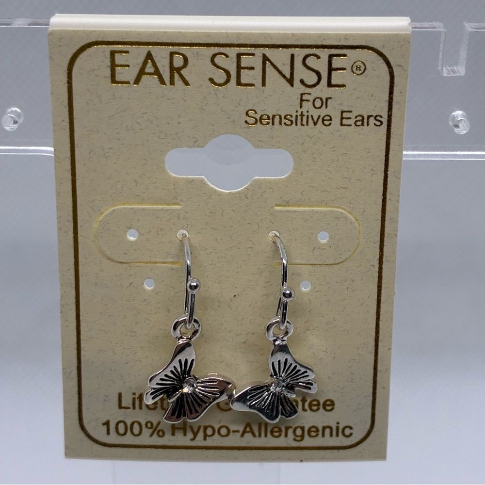 3For$20 Silver Butterfly Drop Earrings for Sensitive Ears